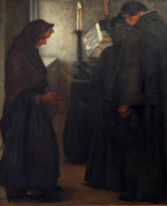 Karel Myslbek In the Mortuary oil painting picture